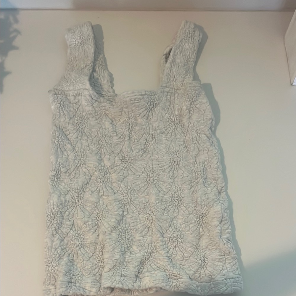 Chic White Textured Tank Top